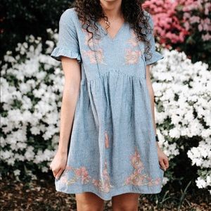 blue & white striped boutique dresss